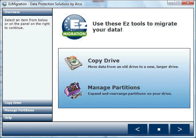 EzMigration 3 User Screen... On Vista 64 Business