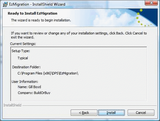 EzMigration 3 Ready To Install... On Vista 64 Business