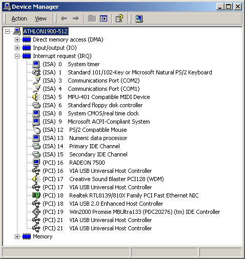 Win2000 IRQ MAP - IO APIC - Via KT333 Chipset!